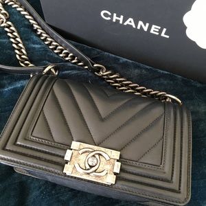 Authentic Chanel boy small flap